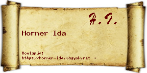 Horner Ida névjegykártya