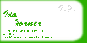 ida horner business card